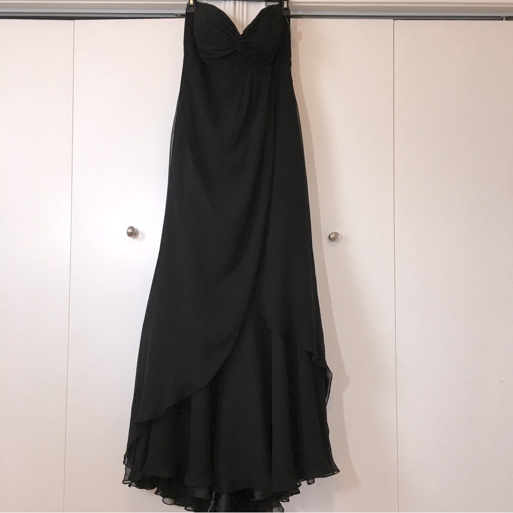 Jenny Yoo 100% Silk Layers Strapless Bridesmaid Gown Formal Maxi Dress